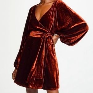 A.L.C. Velvet and Silk Wrap Dress Size 8